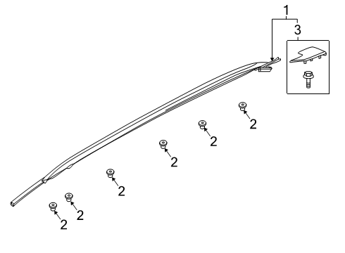 2022 Ford Explorer RAIL - ROOF RACK SIDE Diagram for LB5Z-7855114-FB