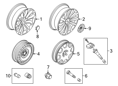 2021 Lincoln Aviator WHEEL ASY Diagram for LB5Z-1007-H