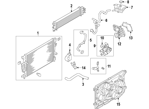 2020 Ford Fusion Cooling System, Radiator, Water Pump, Cooling Fan Diagram 7