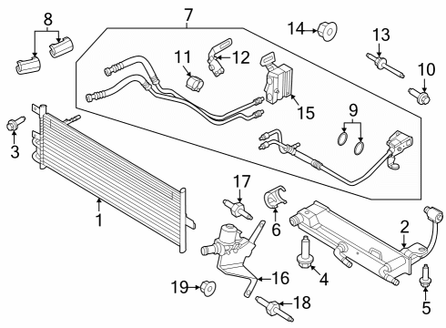 2024 Ford Mustang OIL COOLER ASY Diagram for PR3Z-7A095-A