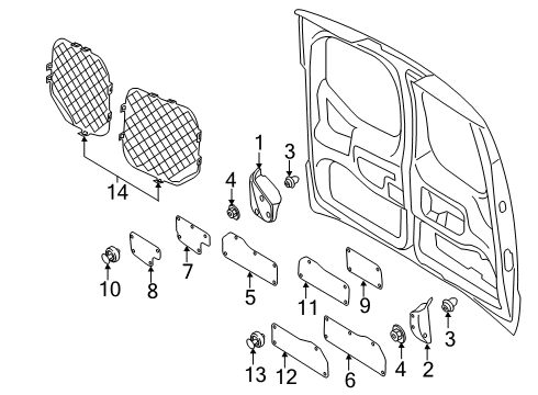 2023 Ford Transit Connect Interior Trim - Back Door Diagram