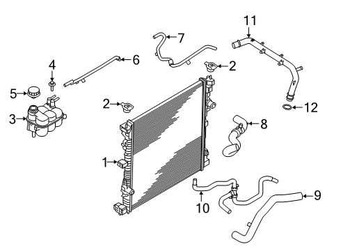 2020 Ford Explorer Radiator & Components Diagram 2