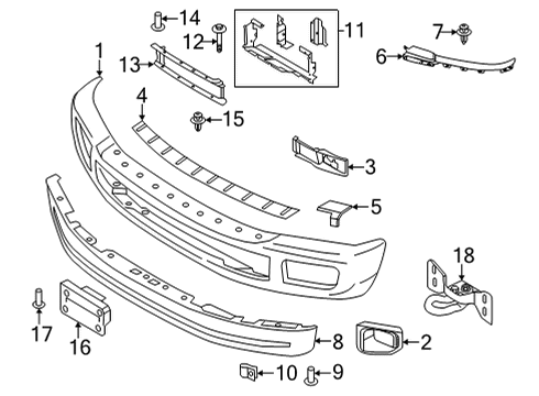 2022 Ford F-250 Super Duty Bumper & Components - Front Diagram 1