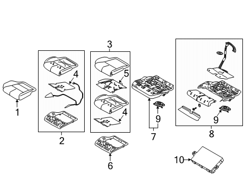 2021 Lincoln Corsair Front Seat Components Diagram 4