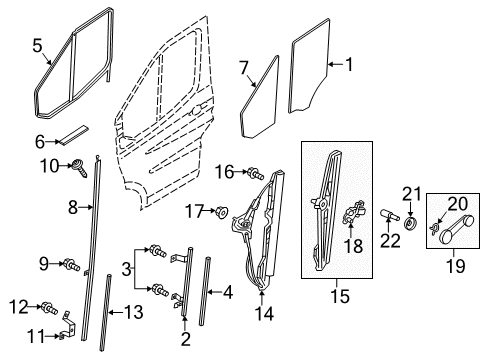 2022 Ford Transit Glass Diagram for LK4Z-6121411-C