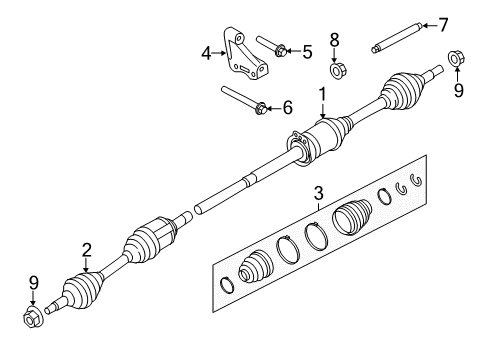 2019 Ford Police Interceptor Utility Drive Axles - Front Diagram 1