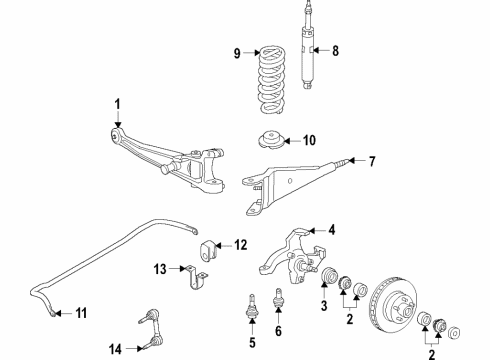 2021 Ford E-350/E-350 Super Duty Front Suspension Components, Stabilizer Bar Diagram 2