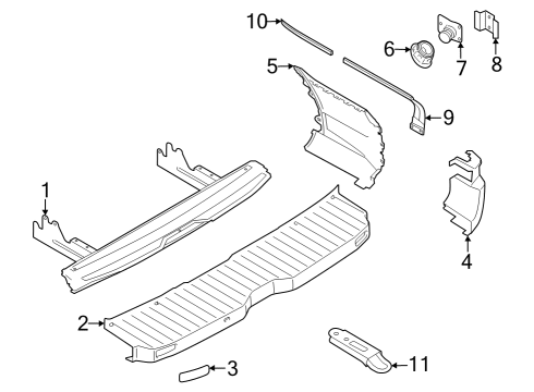 2022 Ford E-Transit Bumper & Components - Rear Diagram