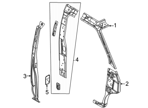 2024 Ford E-350/E-350 Super Duty Hinge Pillar Diagram