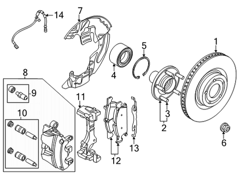 2023 Ford Maverick HUB ASY - WHEEL Diagram for NZ6Z-1104-A