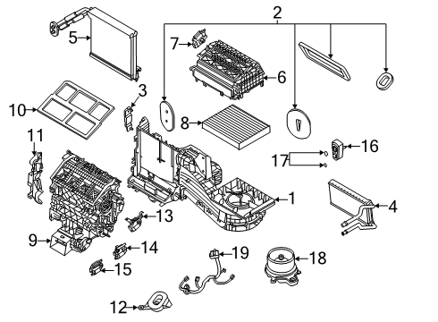 2022 Lincoln Aviator FAN AND MOTOR ASY Diagram for L1MZ-19805-AC