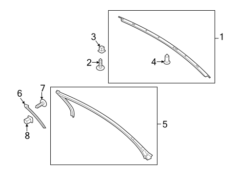 2024 Ford Mustang RETAINER - WEATHERSTRIP Diagram for PR3Z-6302564-B