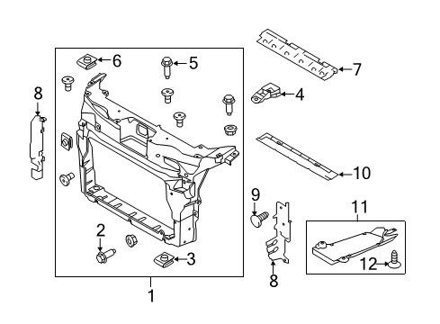 2019 Ford Police Interceptor Utility Radiator Support Diagram 1