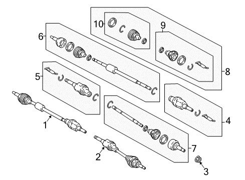 2021 Ford EcoSport Drive Axles - Front Diagram 1