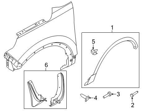 2019 Ford Police Interceptor Utility Exterior Trim - Fender Diagram