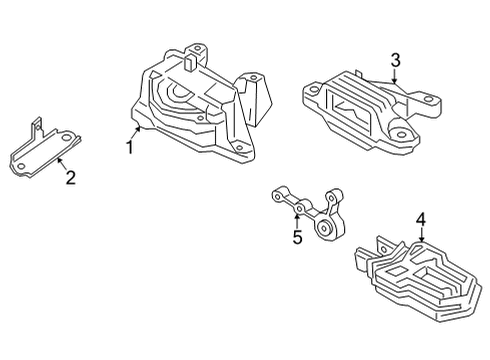 2022 Ford Maverick Engine & Trans Mounting Diagram 1