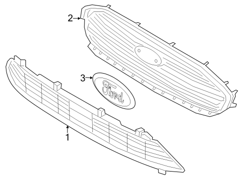 2020 Ford Transit Connect Grille & Components Diagram 2