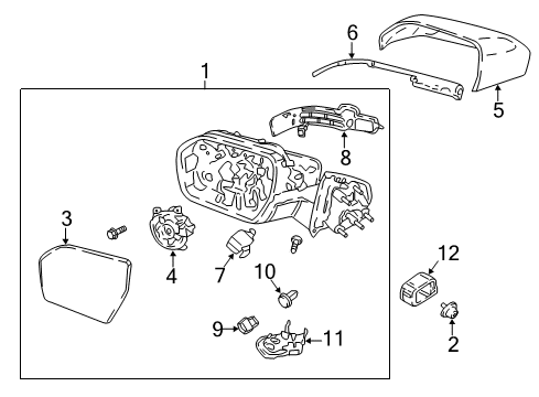 2022 Lincoln Navigator MIRROR ASY - REAR VIEW OUTER Diagram for LL7Z-17682-BB