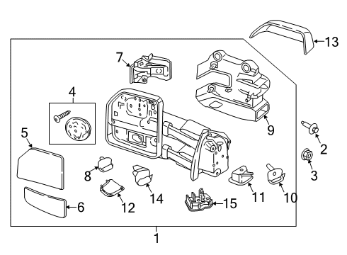 2022 Ford F-250 Super Duty MIRROR ASY - REAR VIEW OUTER Diagram for LC3Z-17683-TA