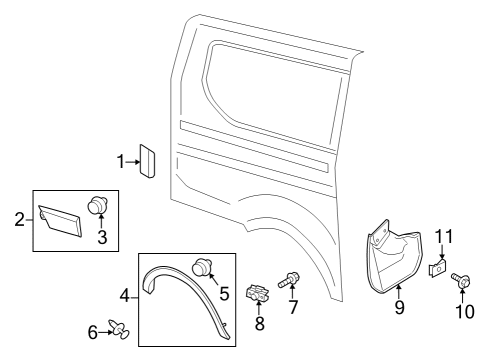 2023 Ford E-Transit Exterior Trim - Side Panel Diagram 3