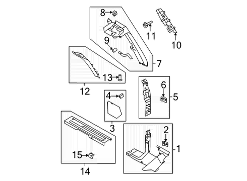 2023 Ford Bronco Interior Trim - Pillars Diagram 1