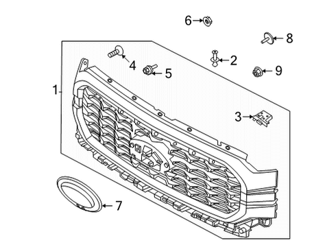 2022 Ford F-150 Grille & Components Diagram 6