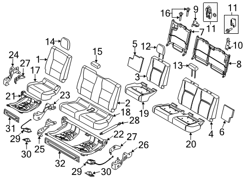 2020 Ford F-150 Rear Seat Components Diagram 3