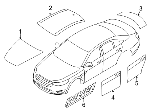 2019 Ford Police Interceptor Sedan Stripe Tape & Decals Diagram