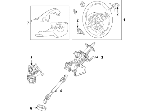 2021 Ford Bronco Sport Steering Column & Wheel, Steering Gear & Linkage Diagram 1