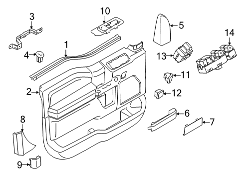 2020 Ford F-150 Interior Trim - Front Door Diagram 1