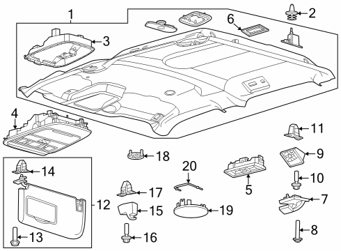 2023 Ford F-350 Super Duty Interior Trim - Cab Diagram 1