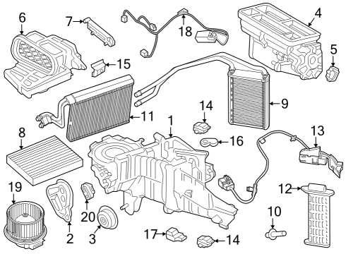 2023 Ford F-250 Super Duty Blower Motor & Fan Diagram 1