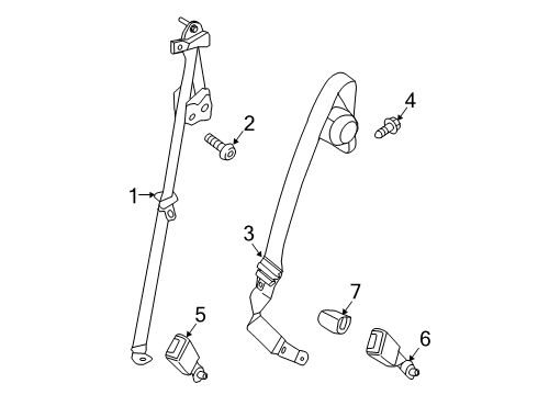 2021 Lincoln Nautilus Rear Seat Belts Diagram 2