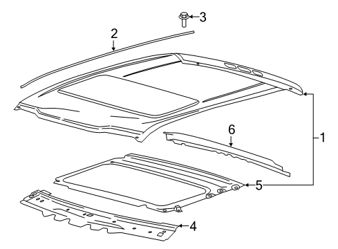 2022 Ford F-350 Super Duty Roof & Components Diagram 3