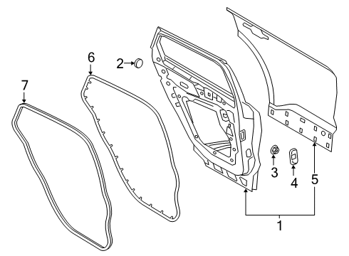 2020 Ford Escape WEATHERSTRIP ASY - DOOR OPENIN Diagram for LJ6Z-78253A10-F