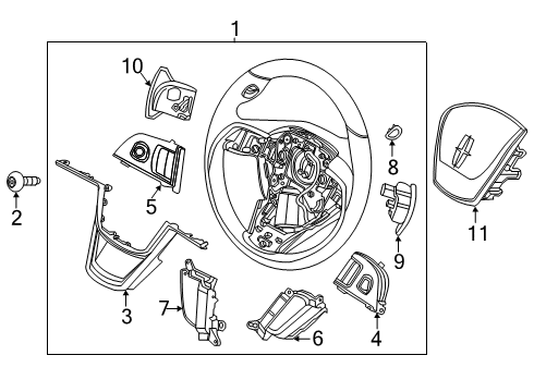 2021 Lincoln Aviator WHEEL ASY - STEERING Diagram for LC5Z-3600-AT