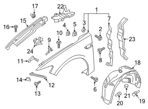 2020 Lincoln Continental Fender & Components Diagram