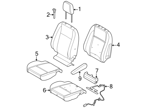 2023 Ford E-Transit COVER ASY - SEAT BACK Diagram for LK4Z-9964416-HE