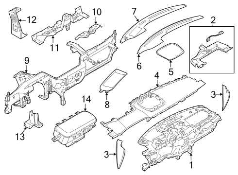 2022 Lincoln Aviator GRILLE Diagram for LC5Z-78044E82-BA