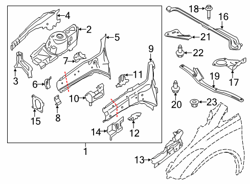 2016 Ford Transit Connect MEMBER - SIDE Diagram for DV4Z-7810009-B