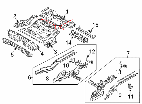 2024 Ford Edge Rear Floor & Rails Diagram