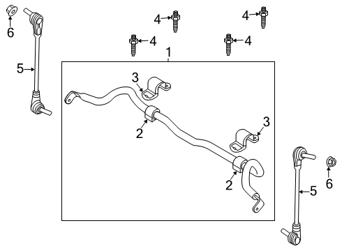 2023 Ford Escape Stabilizer Bar & Components - Front Diagram