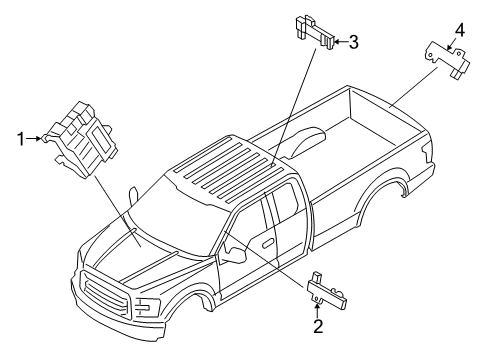 2020 Ford F-250 Super Duty Keyless Entry Components Diagram