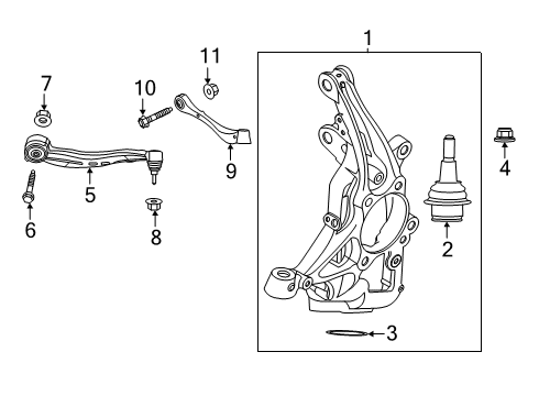 2023 Ford Police Interceptor Utility Front Suspension Components, Lower Control Arm, Ride Control, Stabilizer Bar Diagram 1