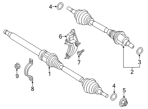 2020 Ford Fusion Drive Axles - Front Diagram