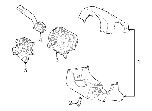 2022 Ford F-150 Lightning Shroud, Switches & Levers Diagram 1