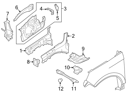 2022 Ford Edge Structural Components & Rails Diagram