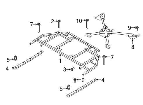 2021 Ford Police Interceptor Utility MEMBER ASY - FLOOR CROSS Diagram for L1MZ-7810780-B