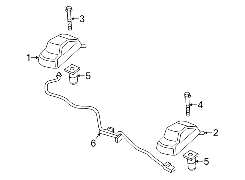 2020 Ford F-250 Super Duty Roof Lamps Diagram 1