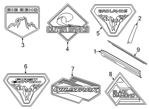 2021 Ford Bronco Sport MOULDING - DOOR OUTSIDE Diagram for M1PZ-7820879-A